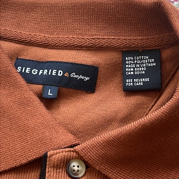 NWT Mens Large Siegfried Saddle Burnt Orange Pullover Jacket Sweatshirt - Picture 8 of 9